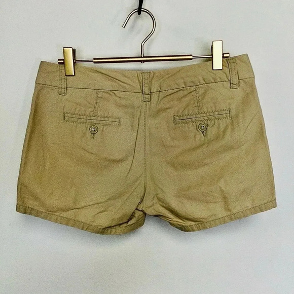 Gap Hadley Women's Tan Khaki Flat Front Stretch High Rise Chino Shorts Size 1 - Picture 2 of 10